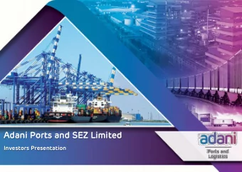 Adani  i Por  orts  s and SEZ  Z Li  Limi  mited  ed Investors Presentation  Vision  To achieve 400