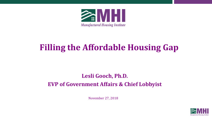 filling the affordable housing gap