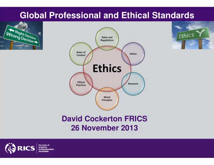 global professional and ethical standards