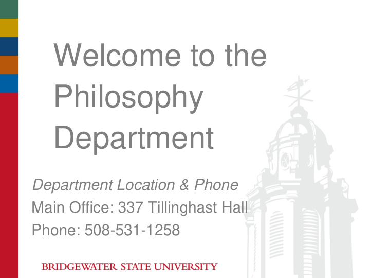 welcome to the philosophy department
