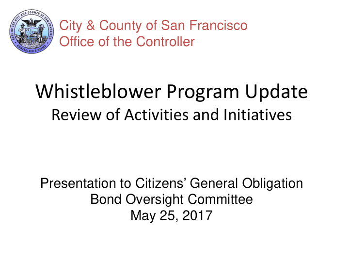 whistleblower program update