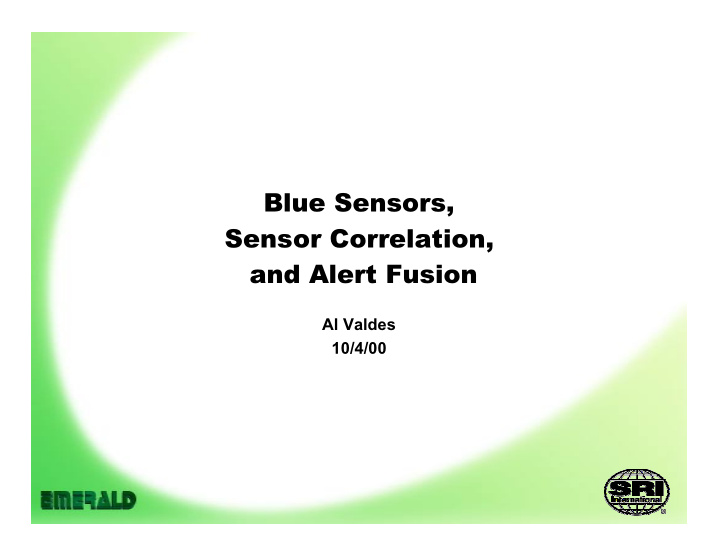 blue sensors sensor correlation and alert fusion
