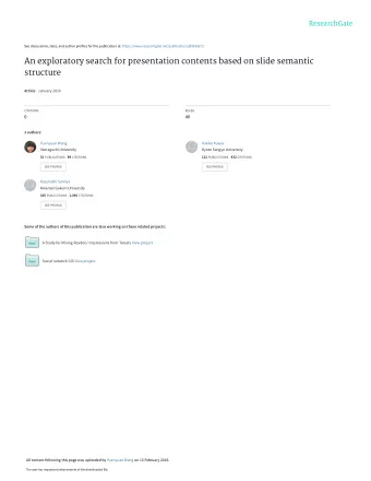 An exploratory search for presentation contents based on slide semantic  structure Article