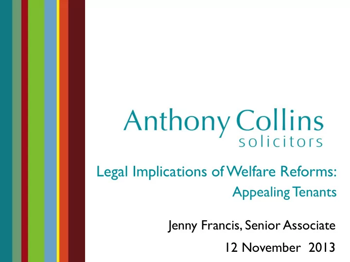 legal implications of welfare reforms
