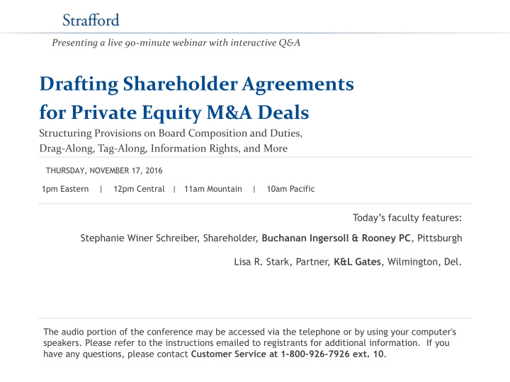 drafting shareholder agreements for private equity m a