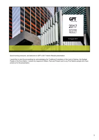 1  The format for todays presentation is similar to what you have seen previously from the team.