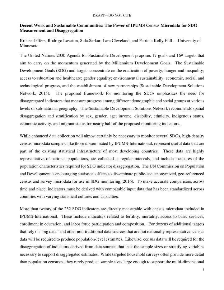 decent work and sustainable communities the power of