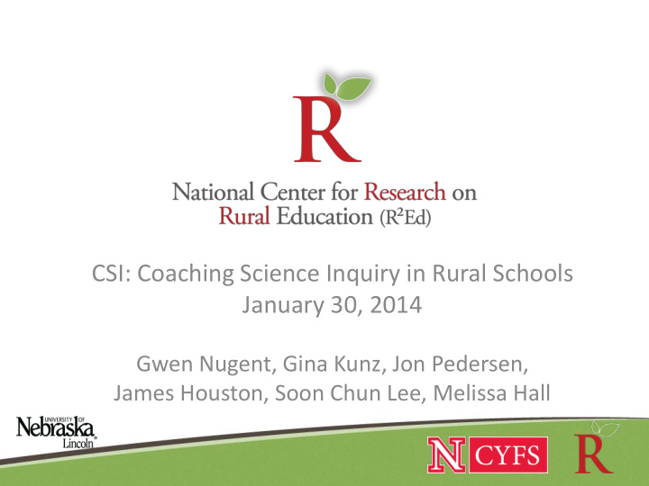 csi coaching science inquiry in rural schools