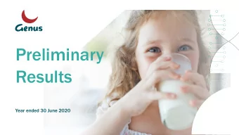 Preliminary  Results  Year ended 30 June 2020  &gt;  Disclaimer This presentation has been prepared