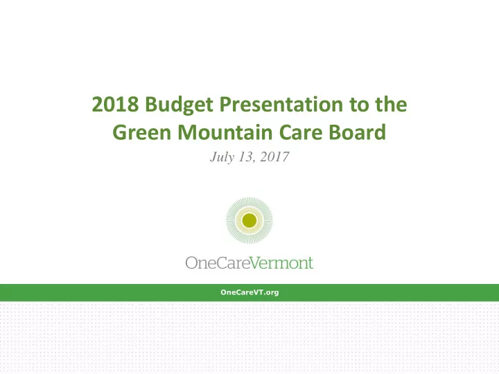green mountain care board