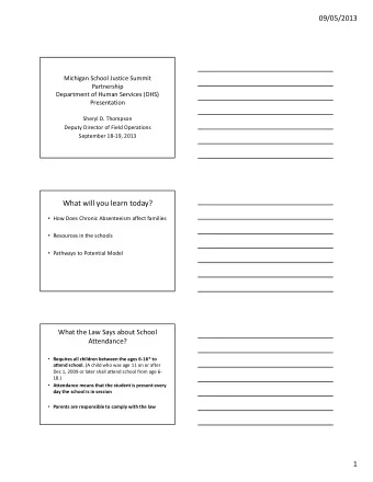 What will you learn today?  How Does Chronic Absenteeism affect families  Resources in the