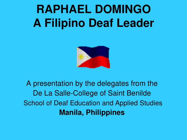 raphael domingo a filipino deaf leader
