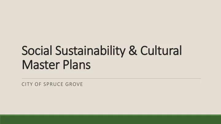 master plans