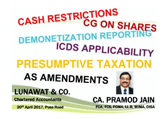 PRESUMPTIVE TAXATION