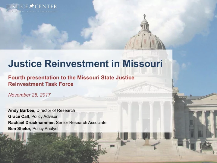 justice reinvestment in missouri