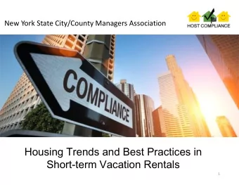 Housing Trends and Best Practices in  Short-term Vacation Rentals  1  Ag  Agenda  Introductions