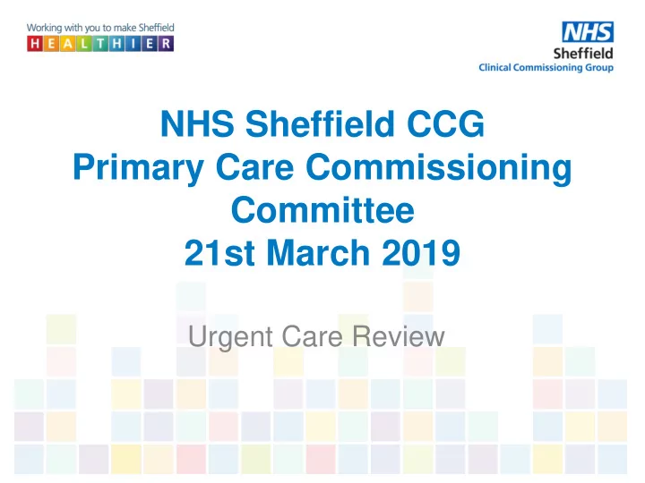 nhs sheffield ccg