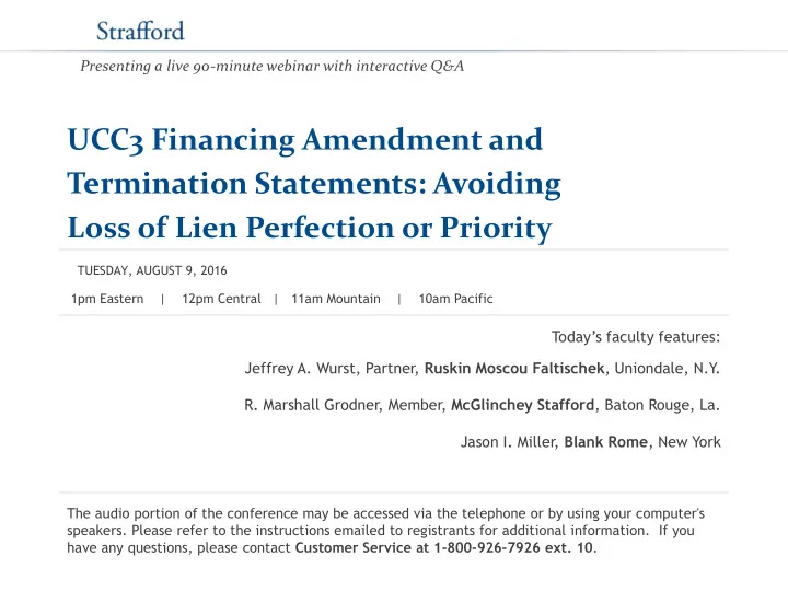 ucc3 financing amendment and termination statements