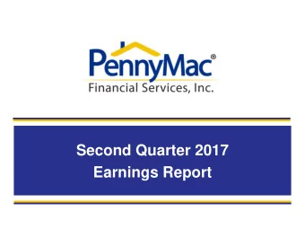 Second Quarter 2017  Earnings Report  Forward-Looking Statements  This presentation forward-looking