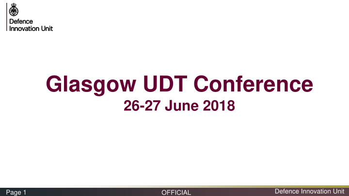 glasgow udt conference