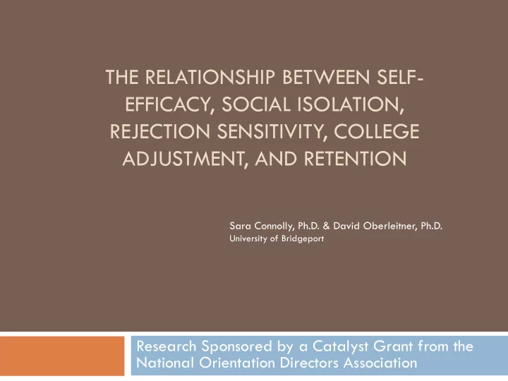 efficacy social isolation