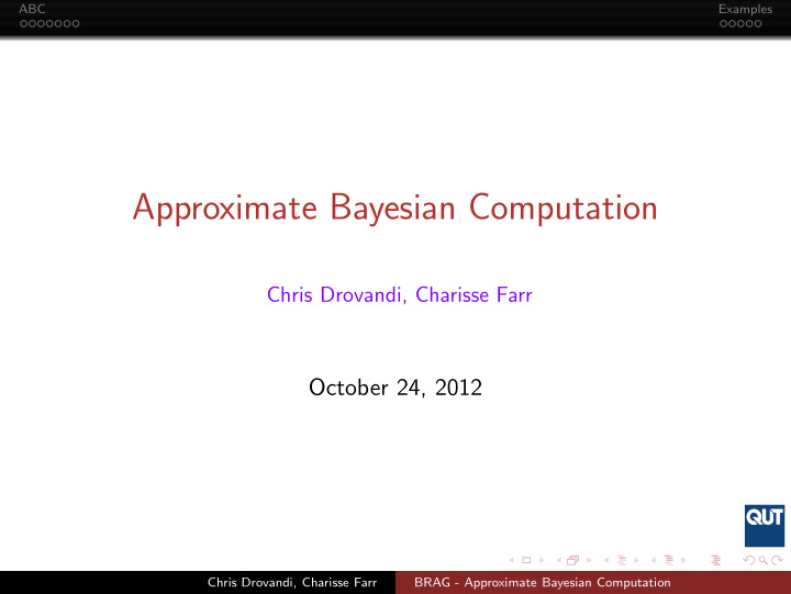 approximate bayesian computation