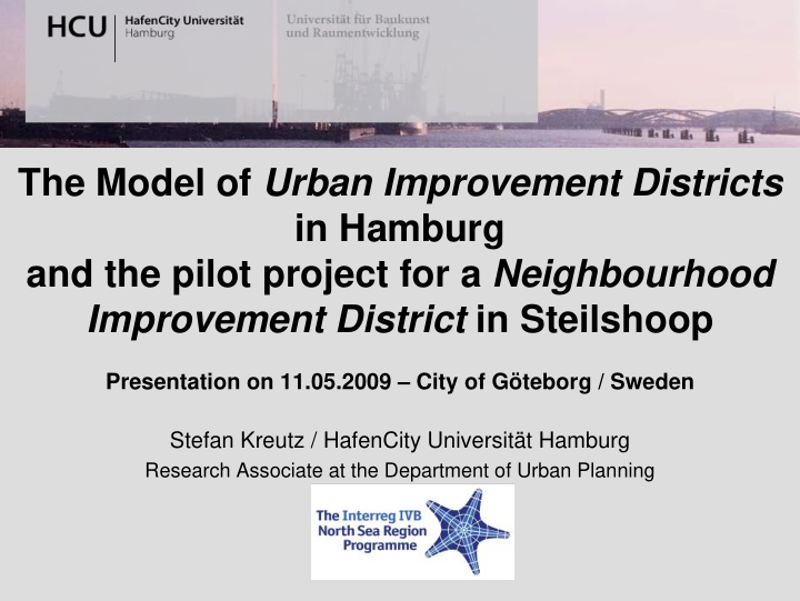 the model of urban improvement districts in hamburg and