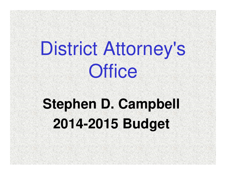 district attorney s office