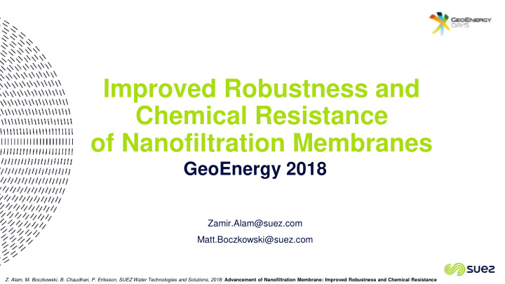of nanofiltration membranes