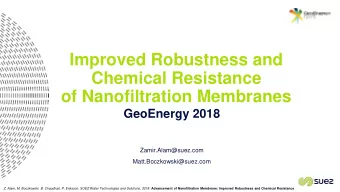 of Nanofiltration Membranes  GeoEnergy 2018  Zamir.Alam@suez.com  Matt.Boczkowski@suez.com Z. Alam,