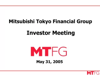 Investor Meeting  Investor Meeting  May 31, 2005  May 31, 2005 This document contains forward -