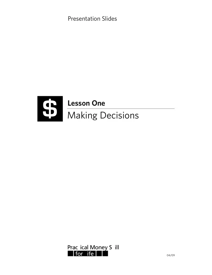 lesson one making decisions 04 09 the decision making