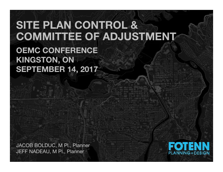 site plan control committee of adjustment