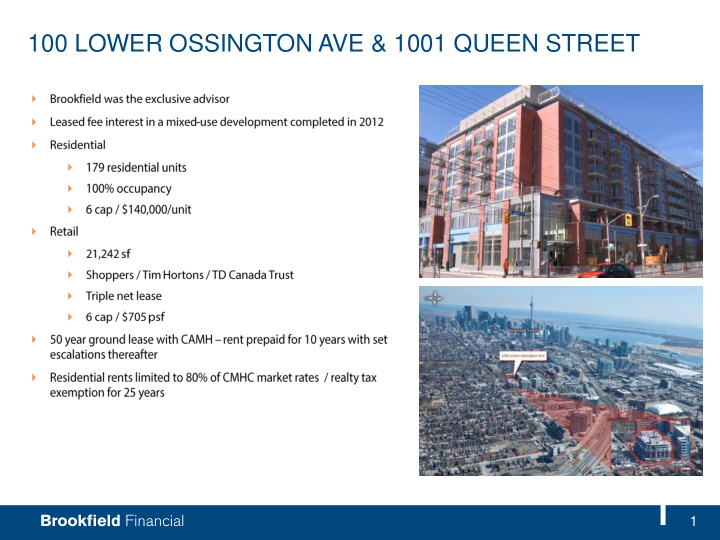 100 lower ossington ave 1001 queen street