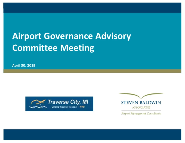 airport governance advisory committee meeting