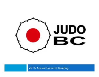 2015 Annual General Meeting  Schedule of Events  Schedule of Events  8:30 am  8:30 am  Continental
