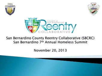 Participants :  County departments, BOS Staff, Faith Based Organizations  (FBOs), Community