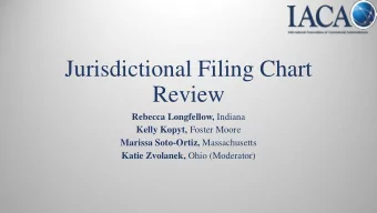 Jurisdictional Filing Chart  Review Rebecca Longfellow, Indiana Kelly Kopyt, Foster Moore Marissa