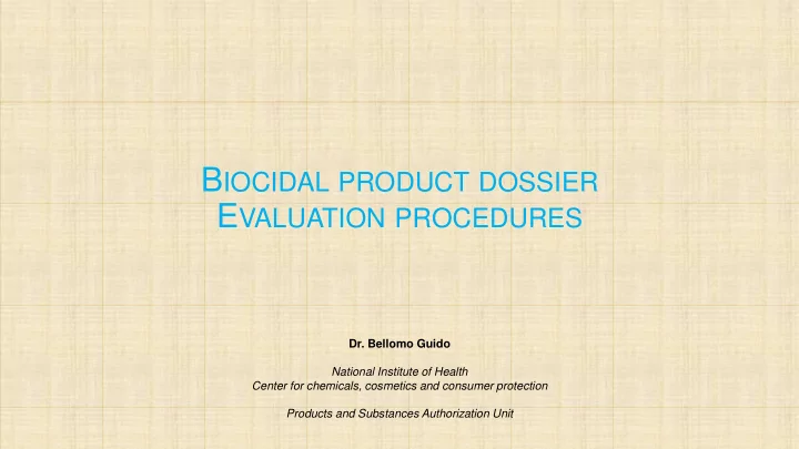 b iocidal product dossier