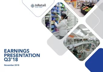 November 2018  AGENDA Q3 1 8 CONSOLIDATED  1  RESULTS  RESULTS BY  2  SEGMENT  OTHER FINANCIAL