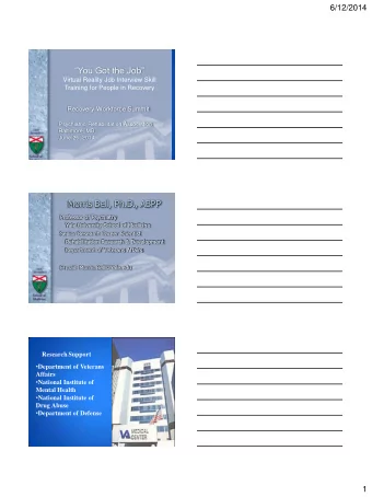 You Got the Job  Virtual Reality Job Interview Skill Training for People in Recovery