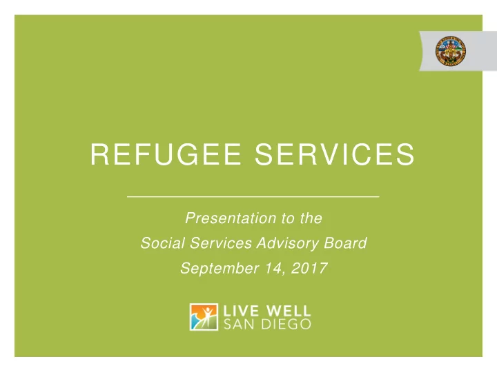refugee services