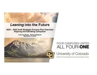 Leaning into the Future  2020  2025 Draft Strategic Process Plan Overview  Aligning and