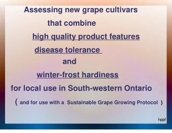 Assessing new grape cultivars  that combine  high quality product features  disease tolerance  and