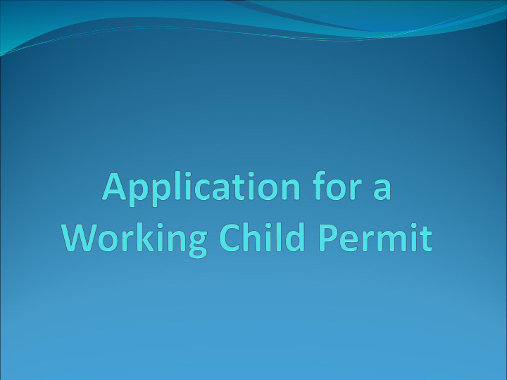 working child permit