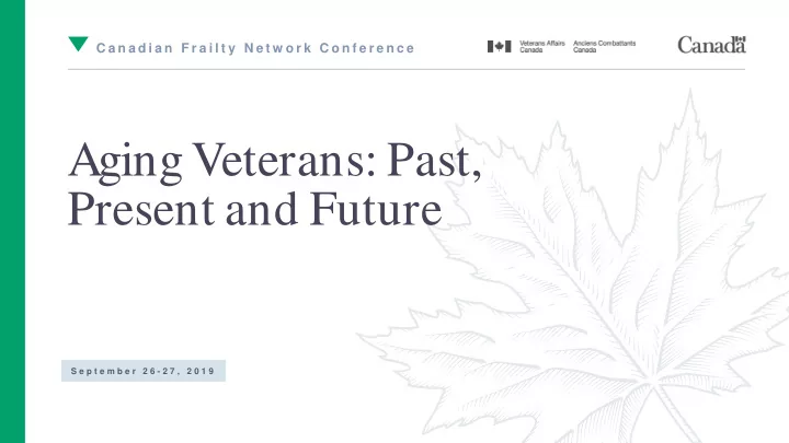 aging veterans past present and future