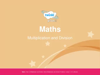 Maths  Multiplication and Division Maths | Year 2 | Multiplication and Division | Solve