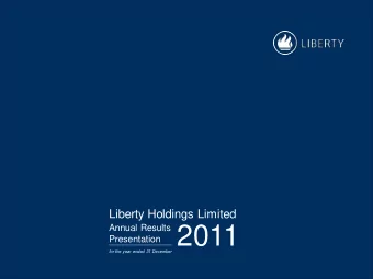 Presentation 2011  Annual Results  for the year ended 31 December  Financial performance review