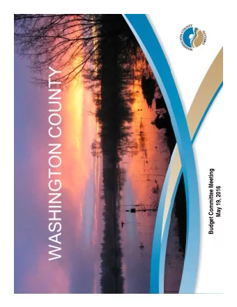 Budget Committee Meeting  May 19, 2016  Welcome   Introduction of Budget Committee members