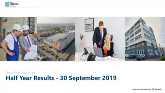 Half Year Results - 30 September 2019 Half Year Results  30 September 2019  2  Industrial